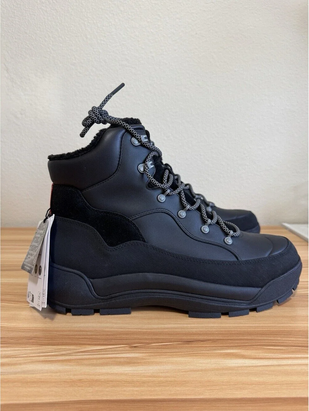 Hunter Explorer Leather Boot Men’s 12 Black Waterproof Insulated New in Box